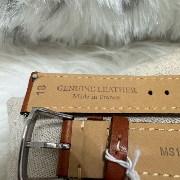 NEW wTags Michele 18MM Leather Watch Band in Saddle - Picture 6 of 7